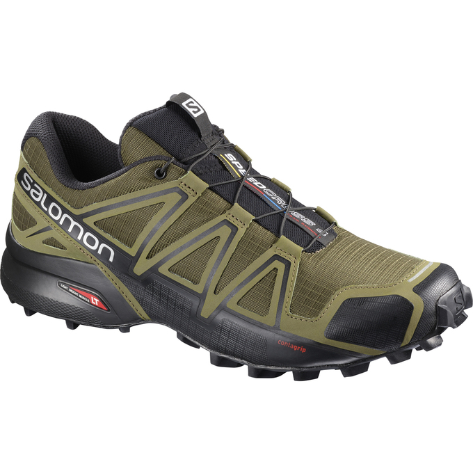 Buty Do Biegania W Terenie Męskie Salomon SPEEDCROSS 4 - Khaki / Czarne - Polska (046-HSOAGT)